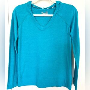 Under Armour Womens Semi-fitted Lightweight V- Neck Hoodie Heat Gear Size Small
